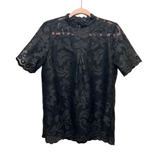 Ro & De Black Lace‎ Blouse Size M